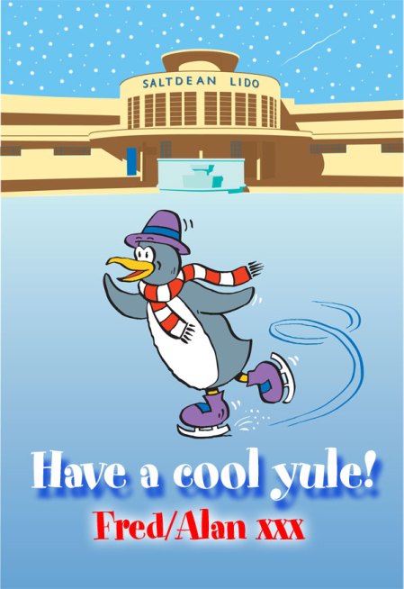 Penguin skating e-card